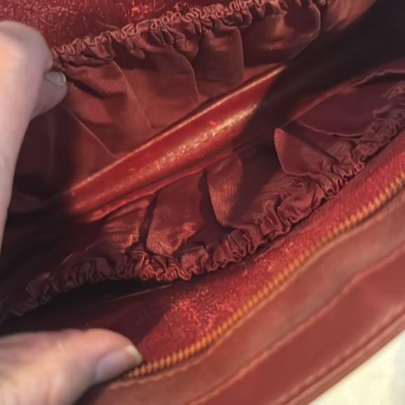 CARTIER Leather Bordeaux Clutch with Outer pocket. 10”x8x2” - Picture 12 of 14